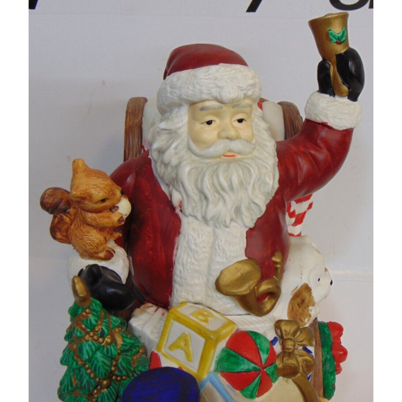 Vintage Christmas Santa Clause With Sleigh Centerpiece Presents Decor Box 10.5" - Picture 8 of 16